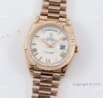Swiss TWS Rolex Daydate 40mm Rose Gold White watch with New Style President